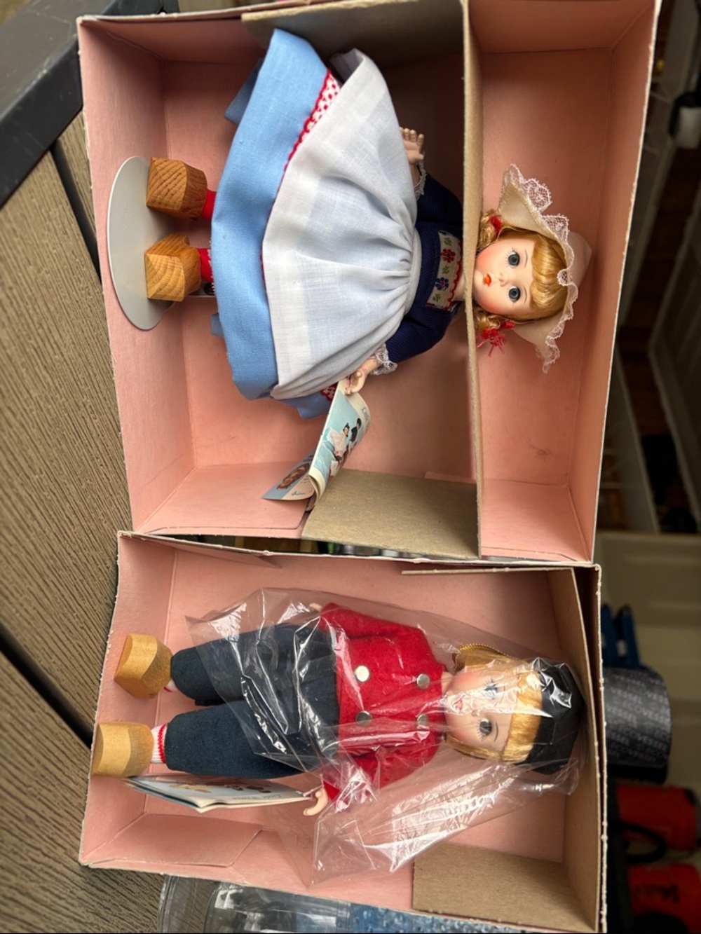 Madame Alexander Blue Floral Logo Doll Box with Pink and Green Accents